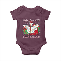 Funny Christmas Goose Baby Onesie Dear Santa I Can Explain Cute Xmas Meme - Wonder Print Shop