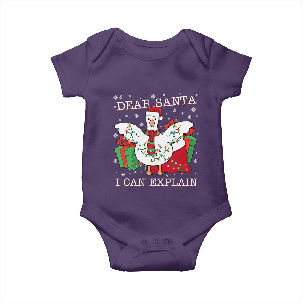 Funny Christmas Goose Baby Onesie Dear Santa I Can Explain Cute Xmas Meme - Wonder Print Shop