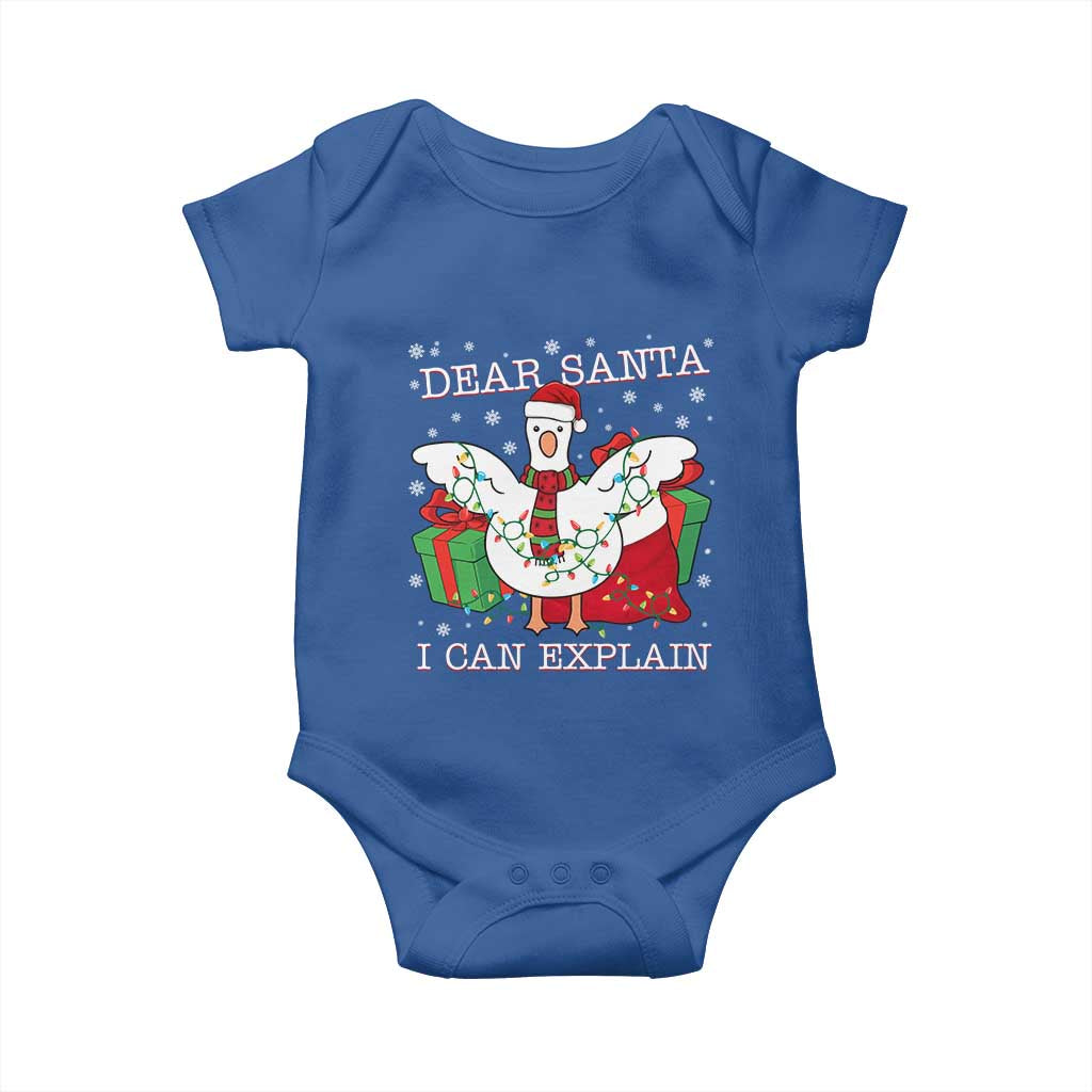 Funny Christmas Goose Baby Onesie Dear Santa I Can Explain Cute Xmas Meme - Wonder Print Shop