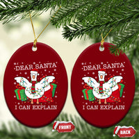 Funny Christmas Goose Ceramic Ornament Dear Santa I Can Explain Cute Xmas Meme - Wonder Print Shop