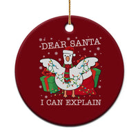Funny Christmas Goose Ceramic Ornament Dear Santa I Can Explain Cute Xmas Meme - Wonder Print Shop