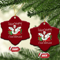 Funny Christmas Goose Ceramic Ornament Dear Santa I Can Explain Cute Xmas Meme - Wonder Print Shop