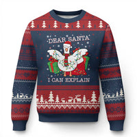 Funny Xmas Goose Ugly Christmas Sweater Dear Santa I Can Explain Cute Xmas Meme - Wonder Print Shop