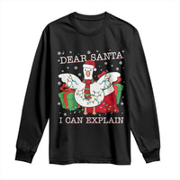 Funny Christmas Goose Long Sleeve Shirt Dear Santa I Can Explain Cute Xmas Meme - Wonder Print Shop