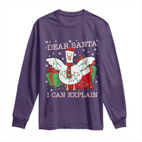 Funny Christmas Goose Long Sleeve Shirt Dear Santa I Can Explain Cute Xmas Meme - Wonder Print Shop