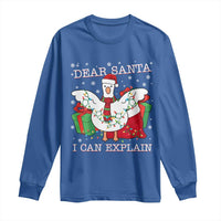 Funny Christmas Goose Long Sleeve Shirt Dear Santa I Can Explain Cute Xmas Meme - Wonder Print Shop