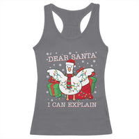 Funny Christmas Goose Racerback Tank Top Dear Santa I Can Explain Cute Xmas Meme - Wonder Print Shop