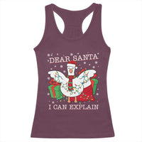 Funny Christmas Goose Racerback Tank Top Dear Santa I Can Explain Cute Xmas Meme - Wonder Print Shop
