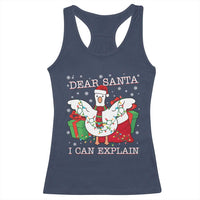 Funny Christmas Goose Racerback Tank Top Dear Santa I Can Explain Cute Xmas Meme - Wonder Print Shop