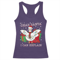 Funny Christmas Goose Racerback Tank Top Dear Santa I Can Explain Cute Xmas Meme - Wonder Print Shop