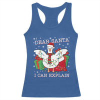 Funny Christmas Goose Racerback Tank Top Dear Santa I Can Explain Cute Xmas Meme - Wonder Print Shop