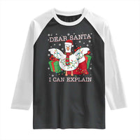 Funny Christmas Goose Raglan Shirt Dear Santa I Can Explain Cute Xmas Meme - Wonder Print Shop