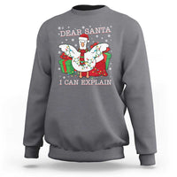 Funny Christmas Goose Sweatshirt Dear Santa I Can Explain Cute Xmas Meme - Wonder Print Shop