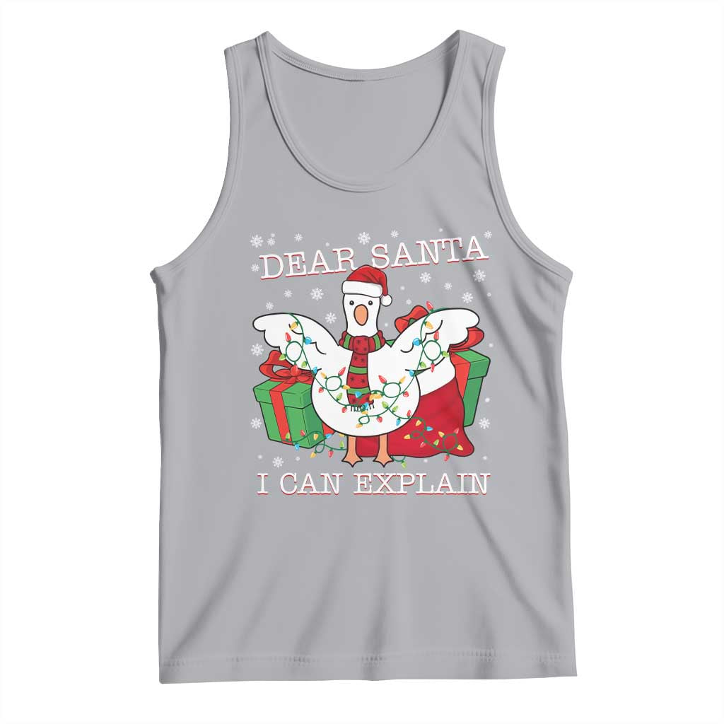 Funny Christmas Goose Tank Top Dear Santa I Can Explain Cute Xmas Meme - Wonder Print Shop