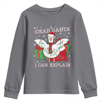 Funny Christmas Goose Youth Sweatshirt Dear Santa I Can Explain Cute Xmas Meme - Wonder Print Shop