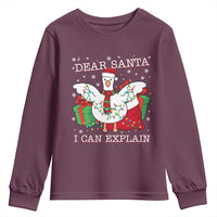 Funny Christmas Goose Youth Sweatshirt Dear Santa I Can Explain Cute Xmas Meme - Wonder Print Shop