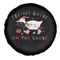 Funny Christmas Goose Spare Tire Cover Festive Goose On The Loose Xmas Duck Meme - Wonder Print Shop