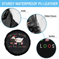 Funny Christmas Goose Spare Tire Cover Festive Goose On The Loose Xmas Duck Meme - Wonder Print Shop
