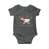 Funny Christmas Goose Baby Onesie Festive Goose On The Loose Xmas Duck Meme - Wonder Print Shop