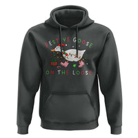 Funny Christmas Goose Hoodie Festive Goose On The Loose Xmas Duck Meme - Wonder Print Shop