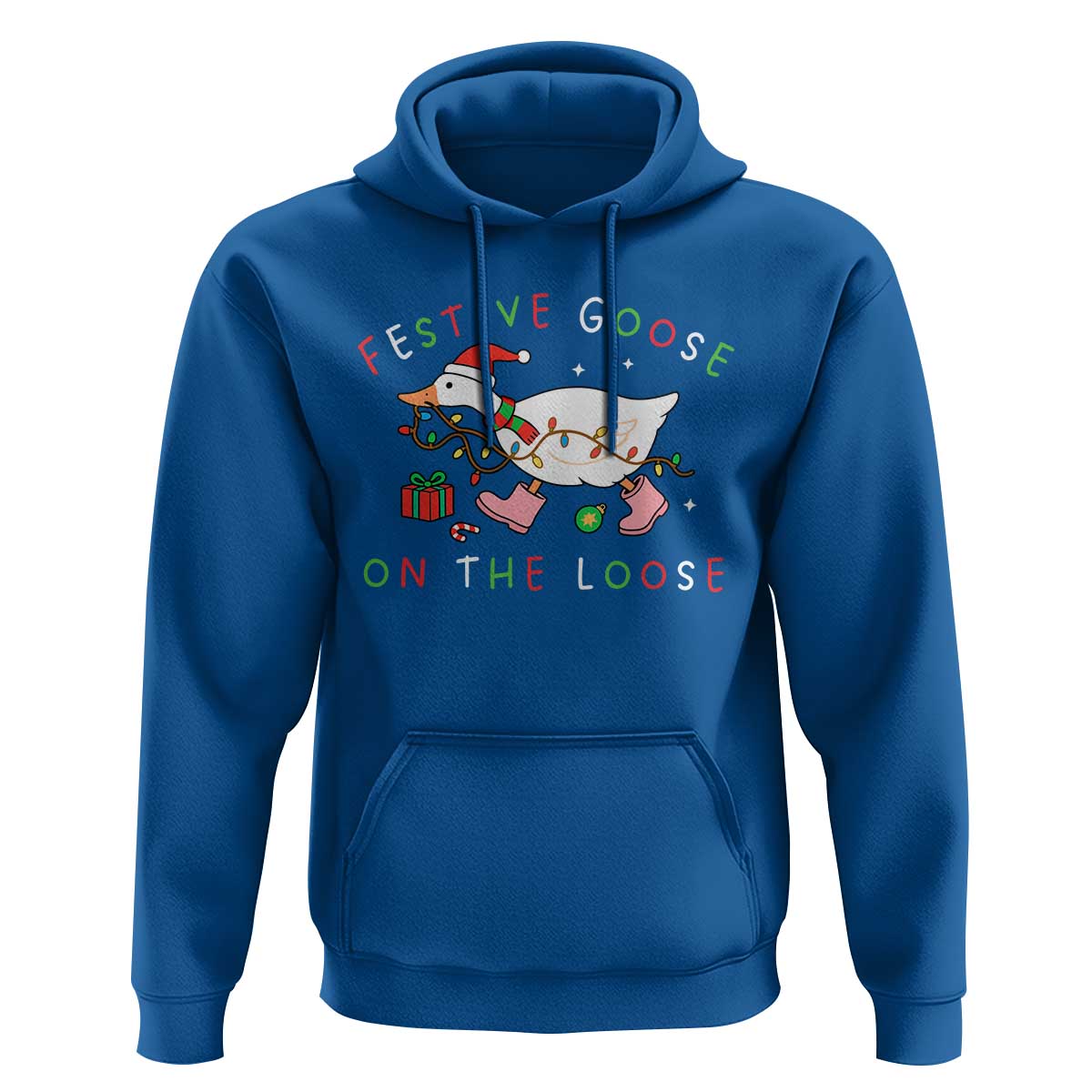 Funny Christmas Goose Hoodie Festive Goose On The Loose Xmas Duck Meme - Wonder Print Shop