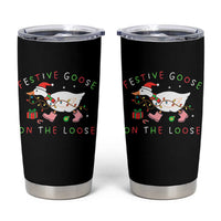 Funny Christmas Goose Tumbler Cup Festive Goose On The Loose Xmas Duck Meme - Wonder Print Shop