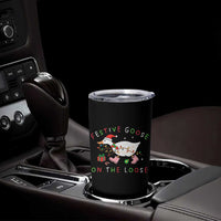 Funny Christmas Goose Tumbler Cup Festive Goose On The Loose Xmas Duck Meme - Wonder Print Shop