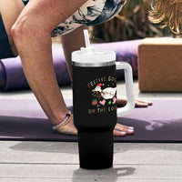 Funny Christmas Goose Tumbler With Handle Festive Goose On The Loose Xmas Duck Meme - Wonder Print Shop