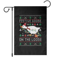 Funny Goose Ugly Christmas Garden Flag Festive Goose On The Loose - Wonder Print Shop