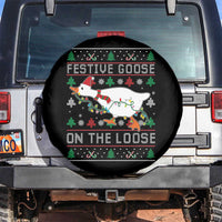 Funny Goose Ugly Christmas Spare Tire Cover Festive Goose On The Loose - Wonder Print Shop