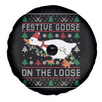 Funny Goose Ugly Christmas Spare Tire Cover Festive Goose On The Loose - Wonder Print Shop