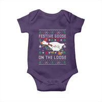 Funny Goose Ugly Christmas Baby Onesie Festive Goose On The Loose - Wonder Print Shop
