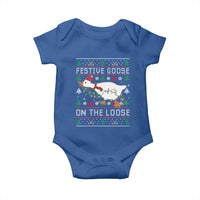 Funny Goose Ugly Christmas Baby Onesie Festive Goose On The Loose - Wonder Print Shop