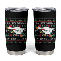 Funny Goose Ugly Christmas Tumbler Cup Festive Goose On The Loose - Wonder Print Shop