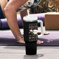 Funny Goose Ugly Christmas Tumbler With Handle Festive Goose On The Loose - Wonder Print Shop