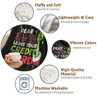 Funny Christmas Throw Blanket Dear Santa Leave Your Credit Card Red Plaid Pajamas - Wonder Print Shop