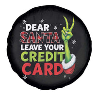 Funny Christmas Spare Tire Cover Dear Santa Leave Your Credit Card Red Plaid Pajamas - Wonder Print Shop