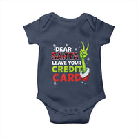 Funny Christmas Baby Onesie Dear Santa Leave Your Credit Card Red Plaid Pajamas - Wonder Print Shop