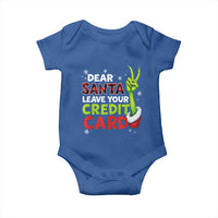 Funny Christmas Baby Onesie Dear Santa Leave Your Credit Card Red Plaid Pajamas - Wonder Print Shop