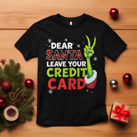 Funny Christmas T Shirt Dear Santa Leave Your Credit Card Red Plaid Pajamas - Wonder Print Shop