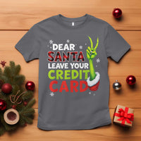 Funny Christmas T Shirt Dear Santa Leave Your Credit Card Red Plaid Pajamas - Wonder Print Shop