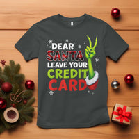 Funny Christmas T Shirt Dear Santa Leave Your Credit Card Red Plaid Pajamas - Wonder Print Shop