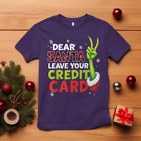 Funny Christmas T Shirt Dear Santa Leave Your Credit Card Red Plaid Pajamas - Wonder Print Shop