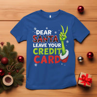 Funny Christmas T Shirt Dear Santa Leave Your Credit Card Red Plaid Pajamas - Wonder Print Shop