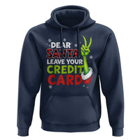 Funny Christmas Hoodie Dear Santa Leave Your Credit Card Red Plaid Pajamas - Wonder Print Shop