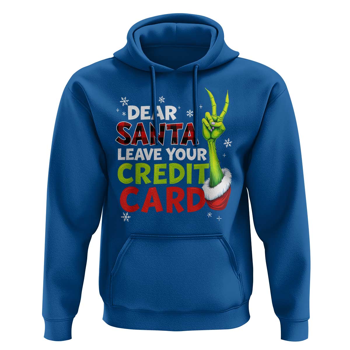 Funny Christmas Hoodie Dear Santa Leave Your Credit Card Red Plaid Pajamas - Wonder Print Shop