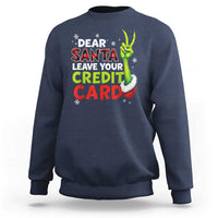Funny Christmas Sweatshirt Dear Santa Leave Your Credit Card Red Plaid Pajamas - Wonder Print Shop