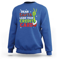Funny Christmas Sweatshirt Dear Santa Leave Your Credit Card Red Plaid Pajamas - Wonder Print Shop