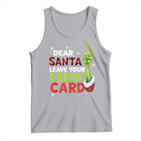 Funny Christmas Tank Top Dear Santa Leave Your Credit Card Red Plaid Pajamas - Wonder Print Shop