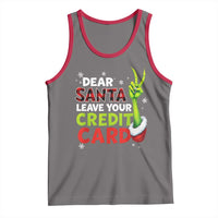 Funny Christmas Tank Top Dear Santa Leave Your Credit Card Red Plaid Pajamas - Wonder Print Shop
